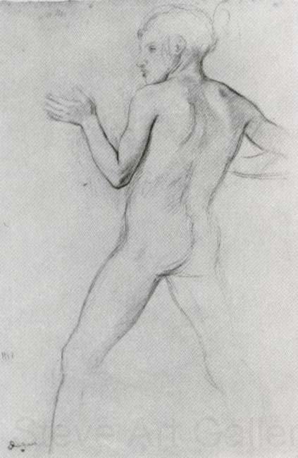 Edgar Degas Study of Boy in Attitude of Defence Norge oil painting art
